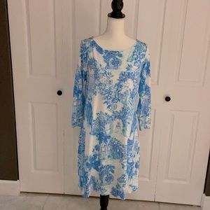 Lilly Pulitzer Blue and White Long Sleeve Dress